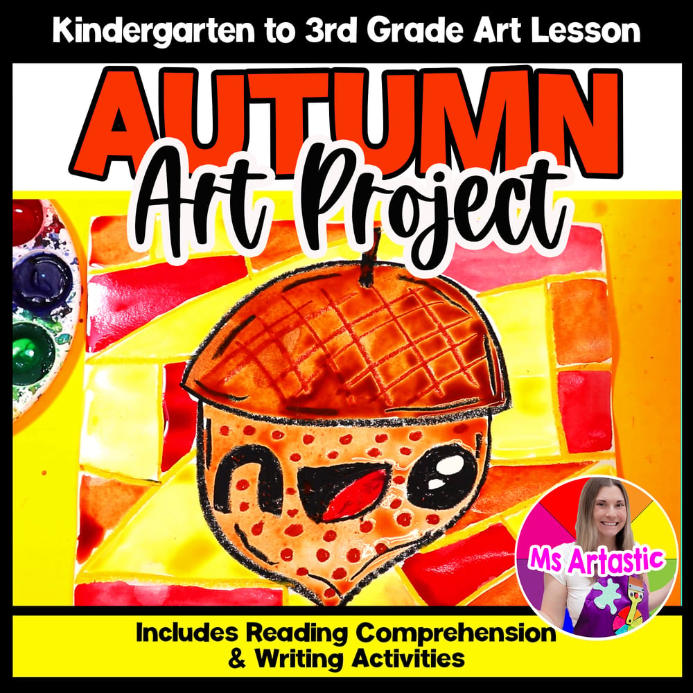 Autumn Acorn Art Lesson Warm Colors Fall Art Project Activity Reading Writing