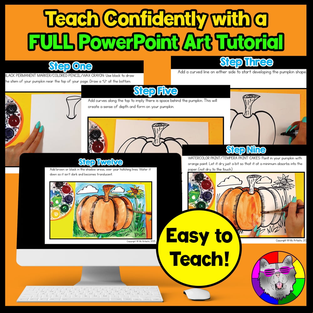Autumn Pumpkin Art Lesson Fall Pumpkin Art Project Activity Reading Writing Art – image 4