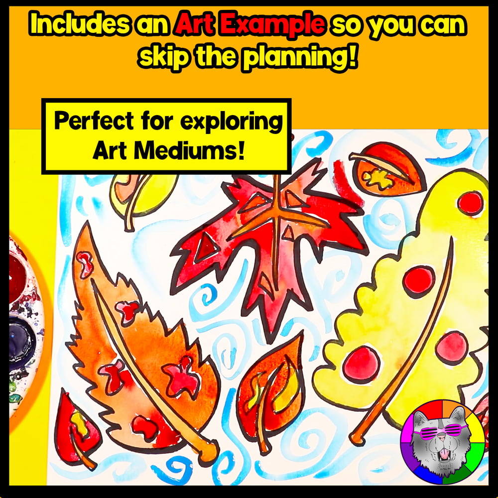 Autumn Falling Leaves Art Lesson Fall Leaf Art Project Activity Reading Writing – image 3