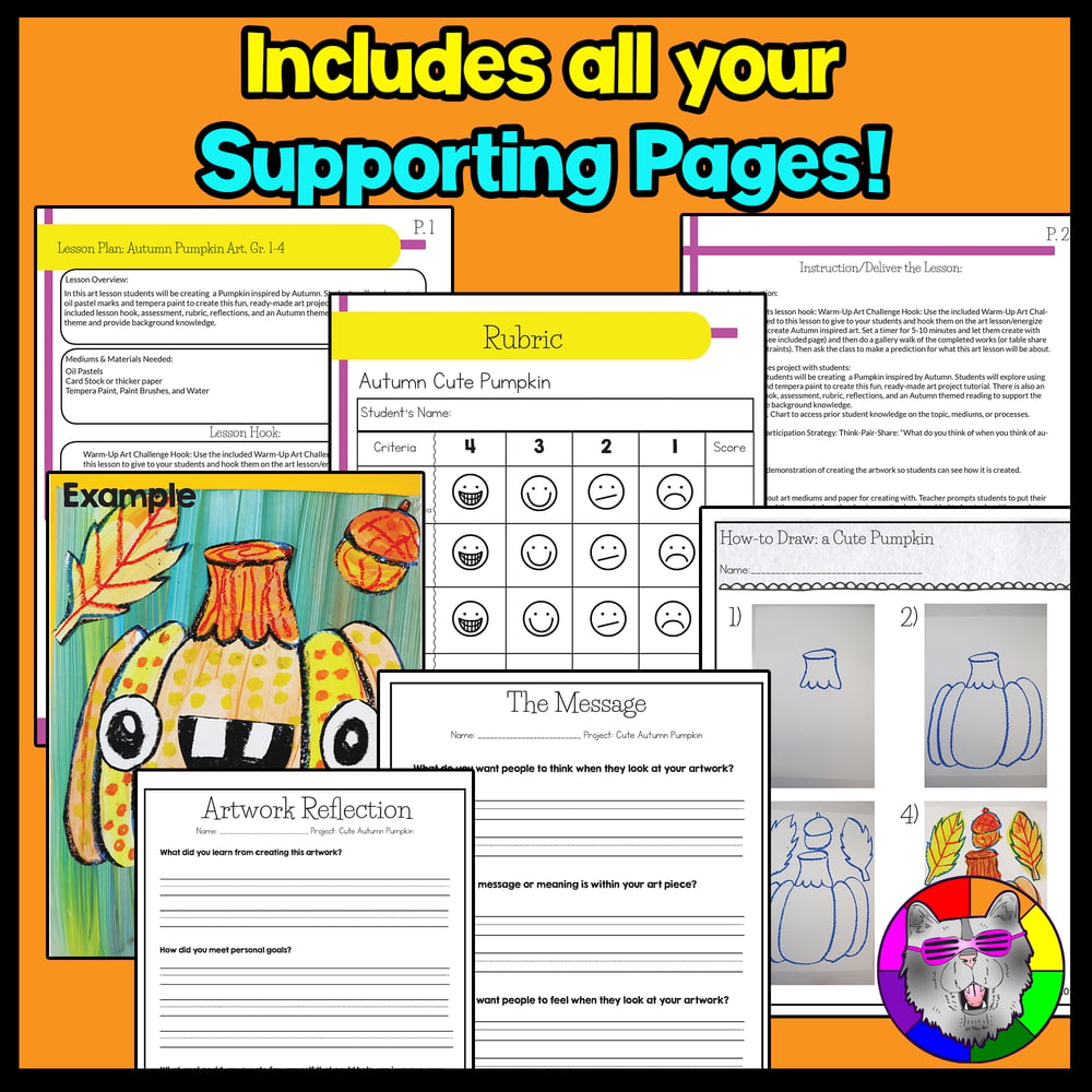 Pumpkin Art Lesson Autumn Art Project Fall Art Activity Fall Art Project – image 2