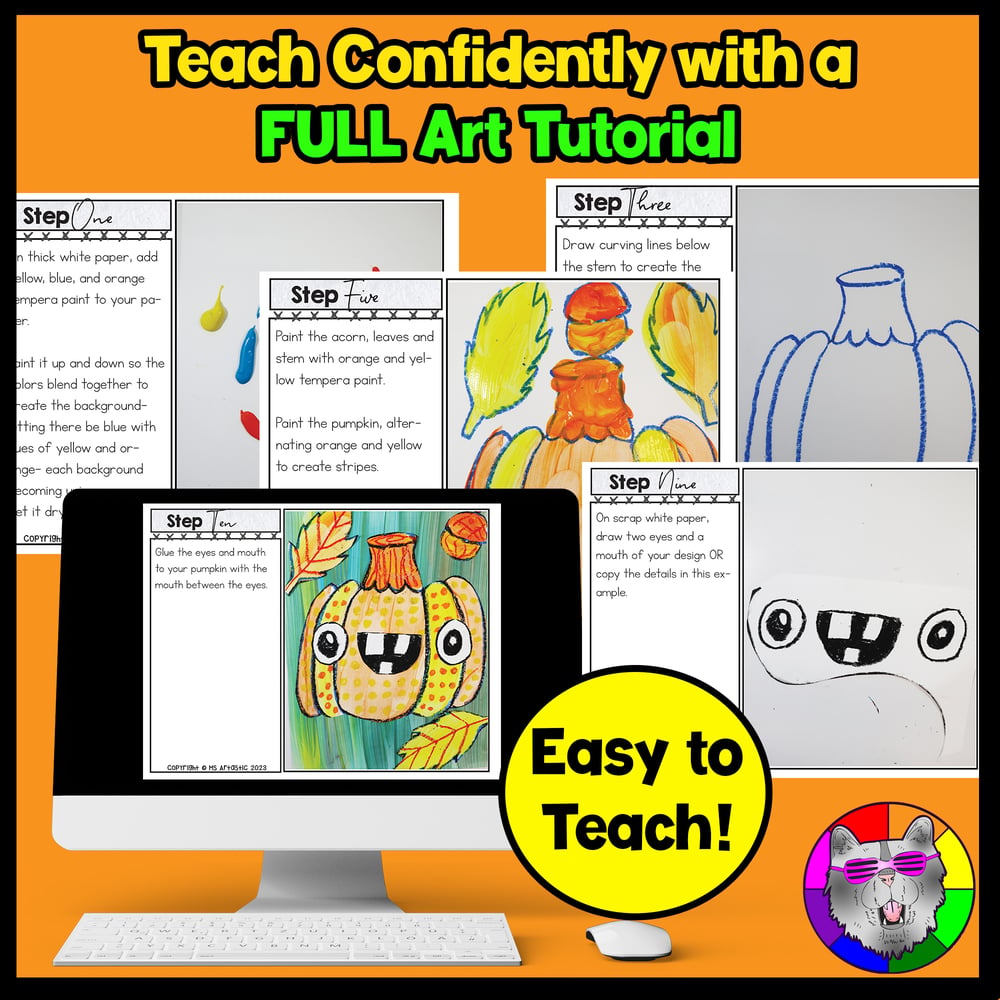 Pumpkin Art Lesson Autumn Art Project Fall Art Activity Fall Art Project – image 4