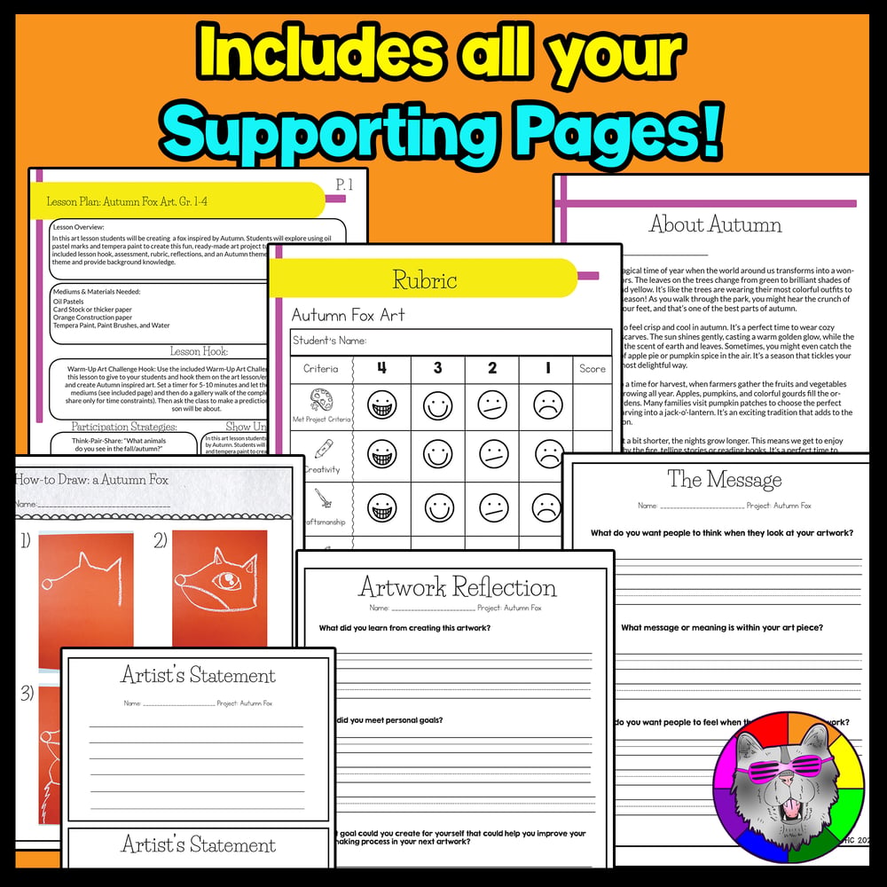 Art Project Autumn Art Lesson Fall Fox Artwork October September Art Activity – image 4