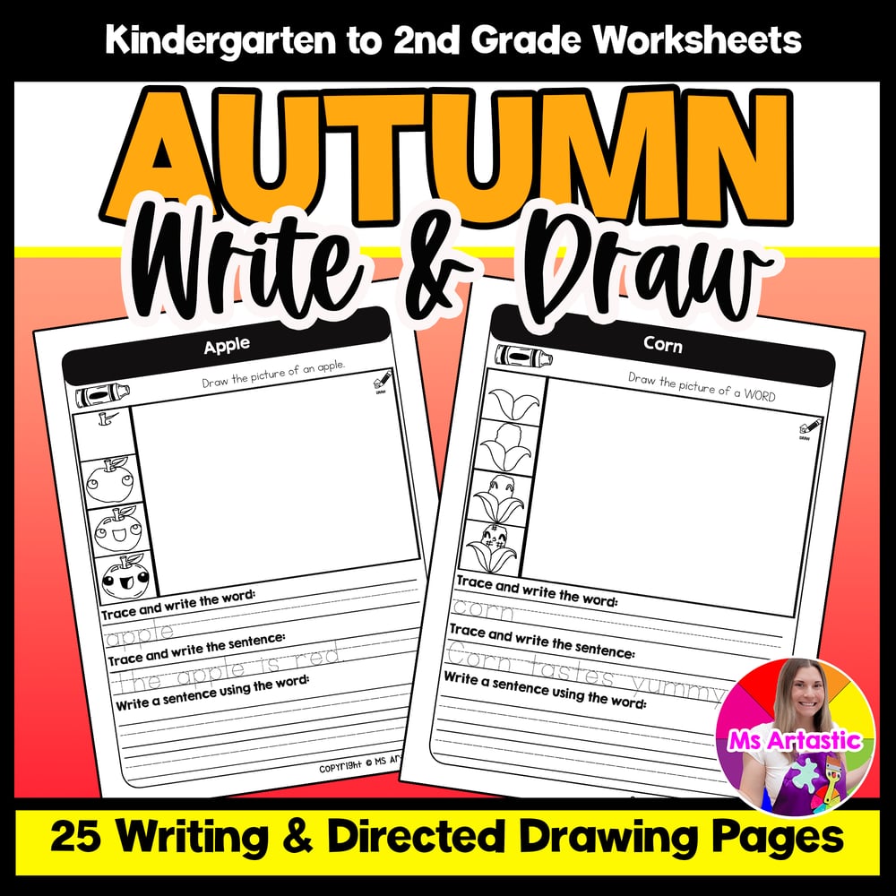 Autumn Writing Practice Directed Drawing Fall Write and Draw Sentence Writing