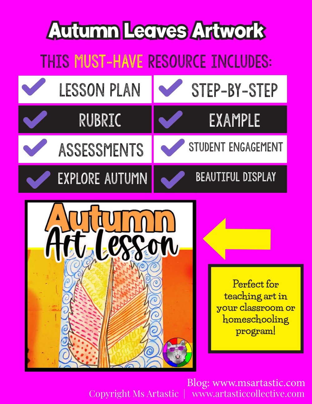Autumn Leaf Line Art Lesson Fall Leaf Art Project Activity Reading Writing Art – image 5