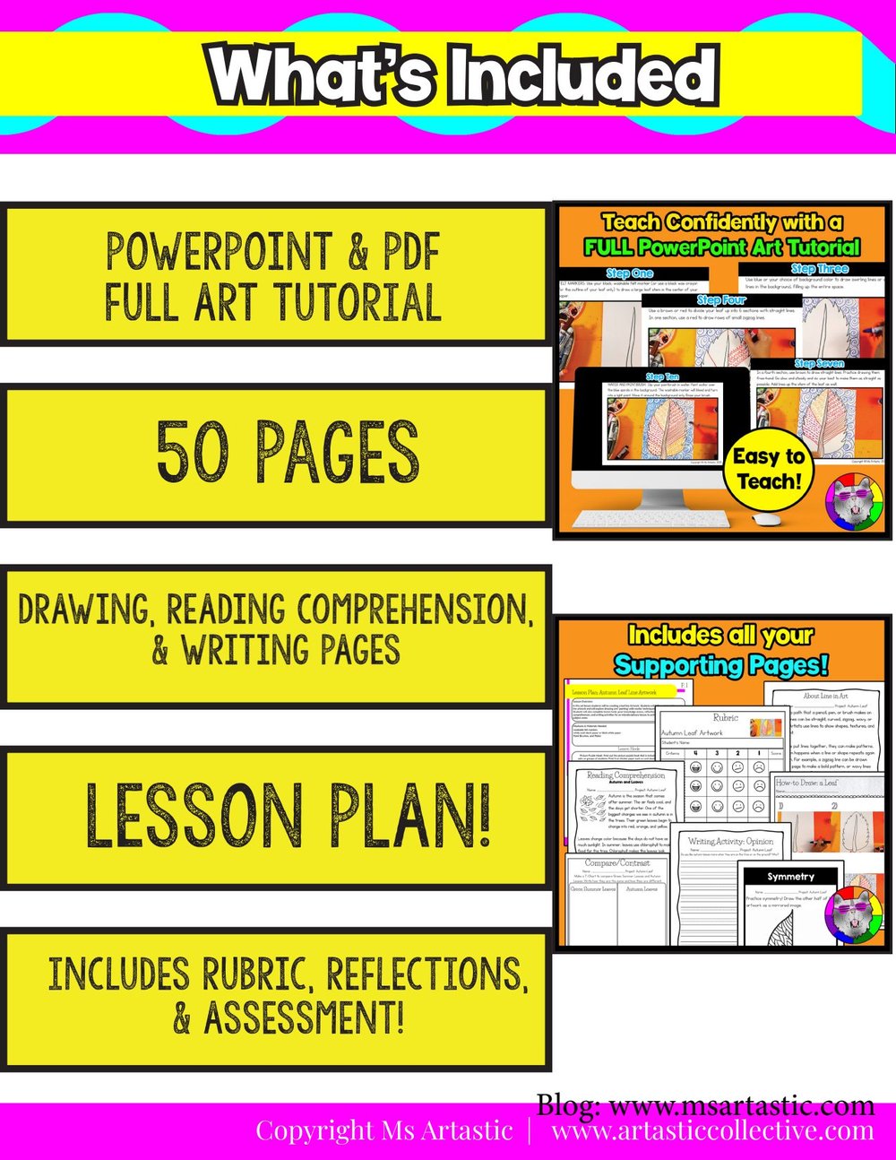 Autumn Leaf Line Art Lesson Fall Leaf Art Project Activity Reading Writing Art – image 6