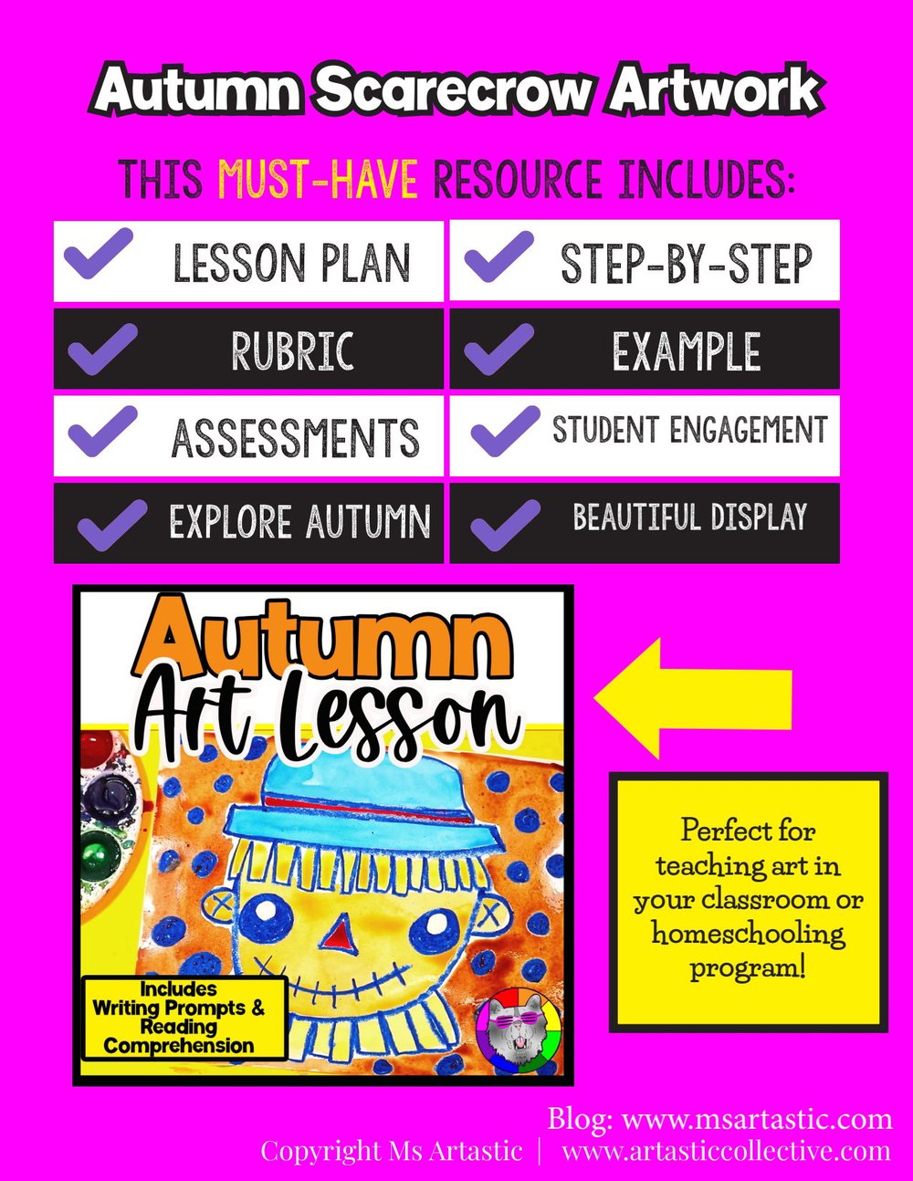 Autumn Scarecrow Art Lesson Fall Scarecrow Art Project Reading Comprehension – image 5