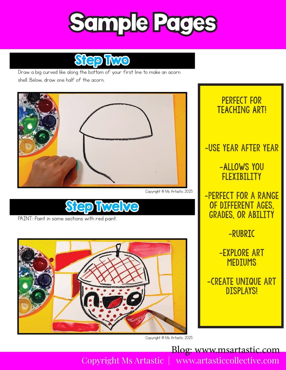 Autumn Acorn Art Lesson Warm Colors Fall Art Project Activity Reading Writing – image 7
