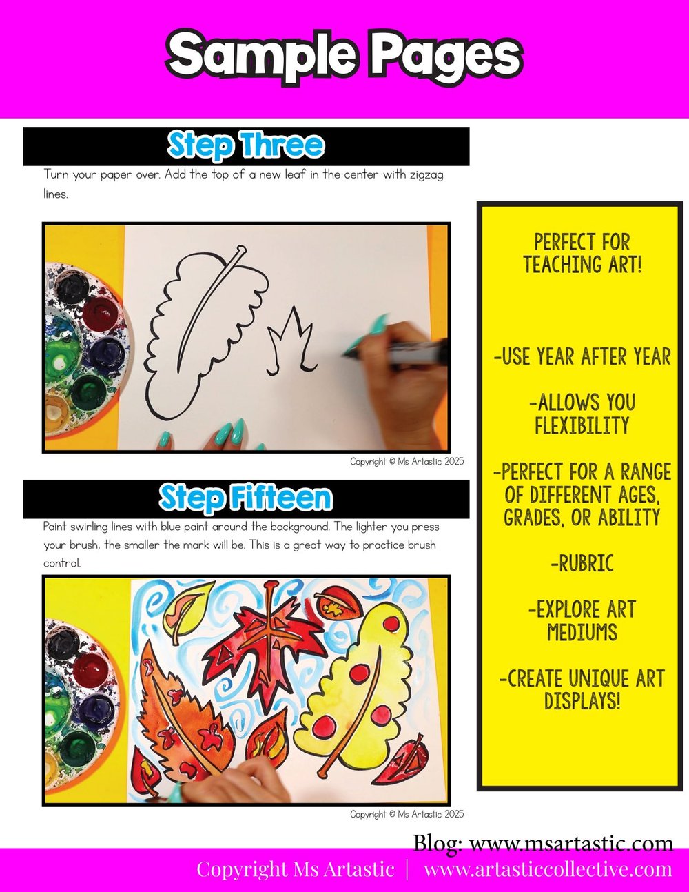 Autumn Falling Leaves Art Lesson Fall Leaf Art Project Activity Reading Writing – image 7