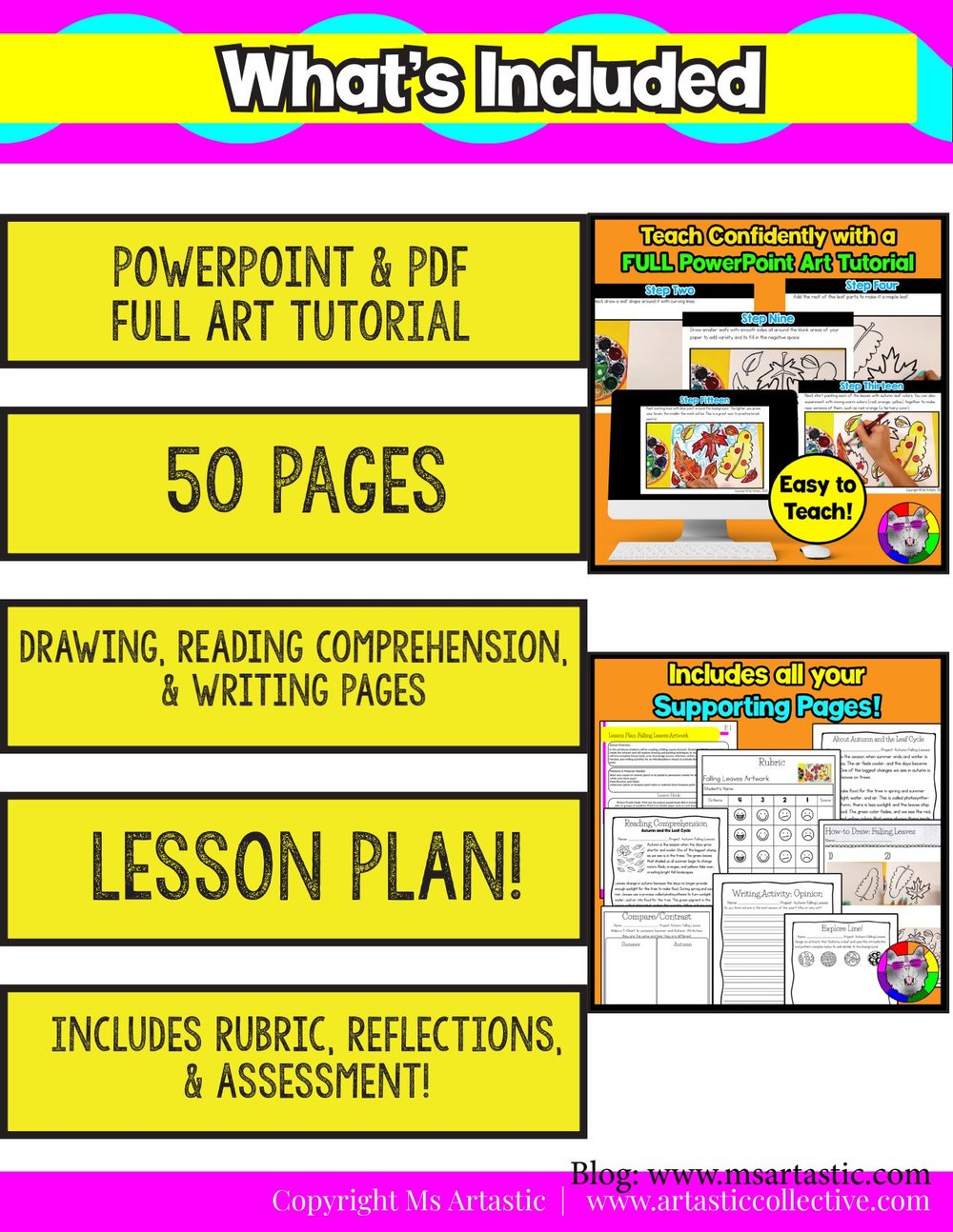Autumn Falling Leaves Art Lesson Fall Leaf Art Project Activity Reading Writing – image 6
