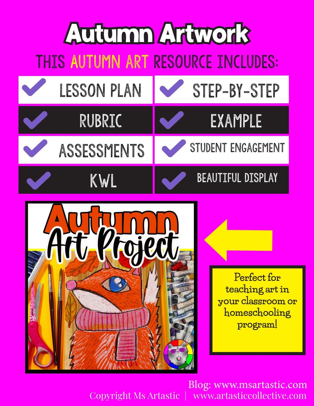 Art Project Autumn Art Lesson Fall Fox Artwork October September Art Activity – image 5
