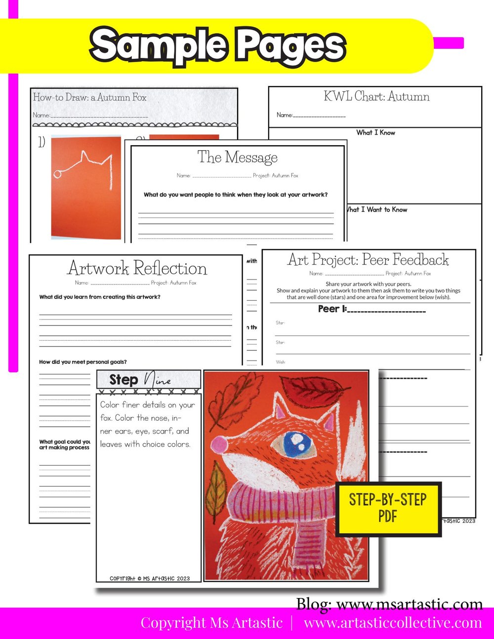 Art Project Autumn Art Lesson Fall Fox Artwork October September Art Activity – image 9