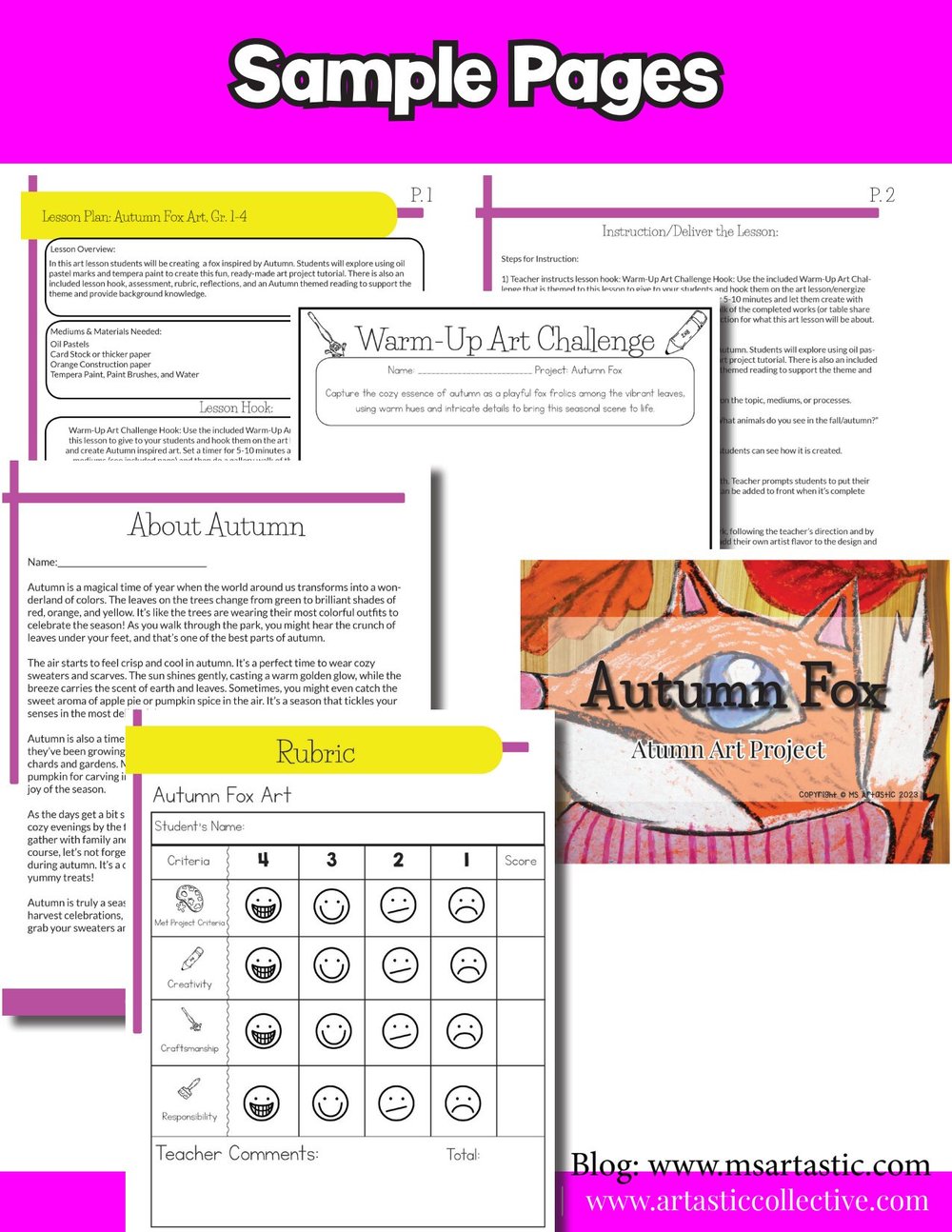 Art Project Autumn Art Lesson Fall Fox Artwork October September Art Activity – image 8