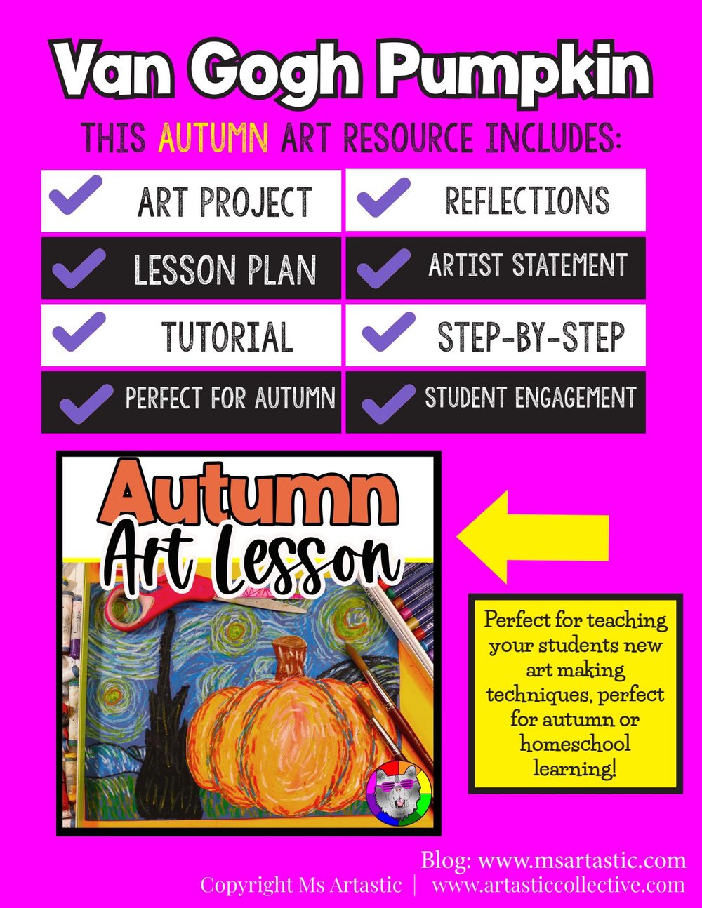 Van Gogh Starry Night Pumpkin Art Project Autumn Art Lesson Fall Art Activity – image 5