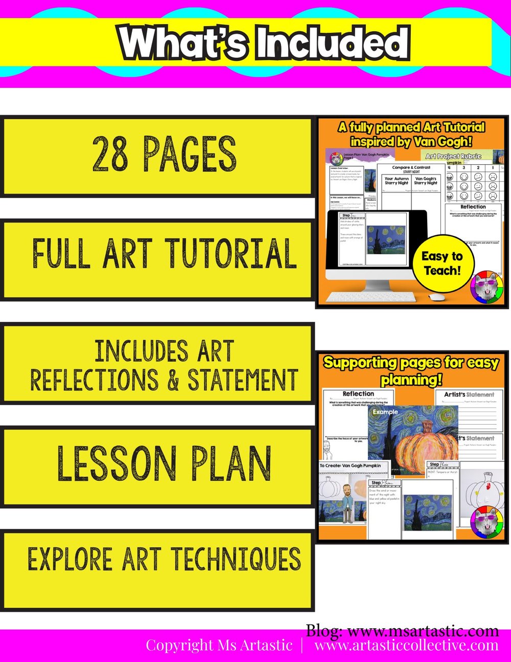 Van Gogh Starry Night Pumpkin Art Project Autumn Art Lesson Fall Art Activity – image 6