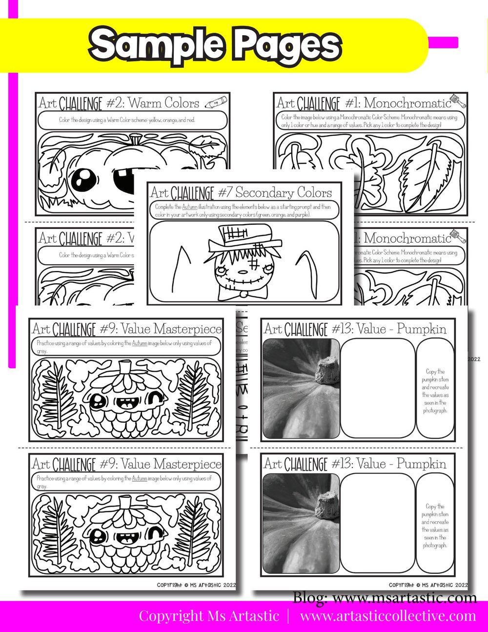Autumn Art Lesson Drawing Prompts Fast Finishers Bell Ringers Challenge Cards – image 8