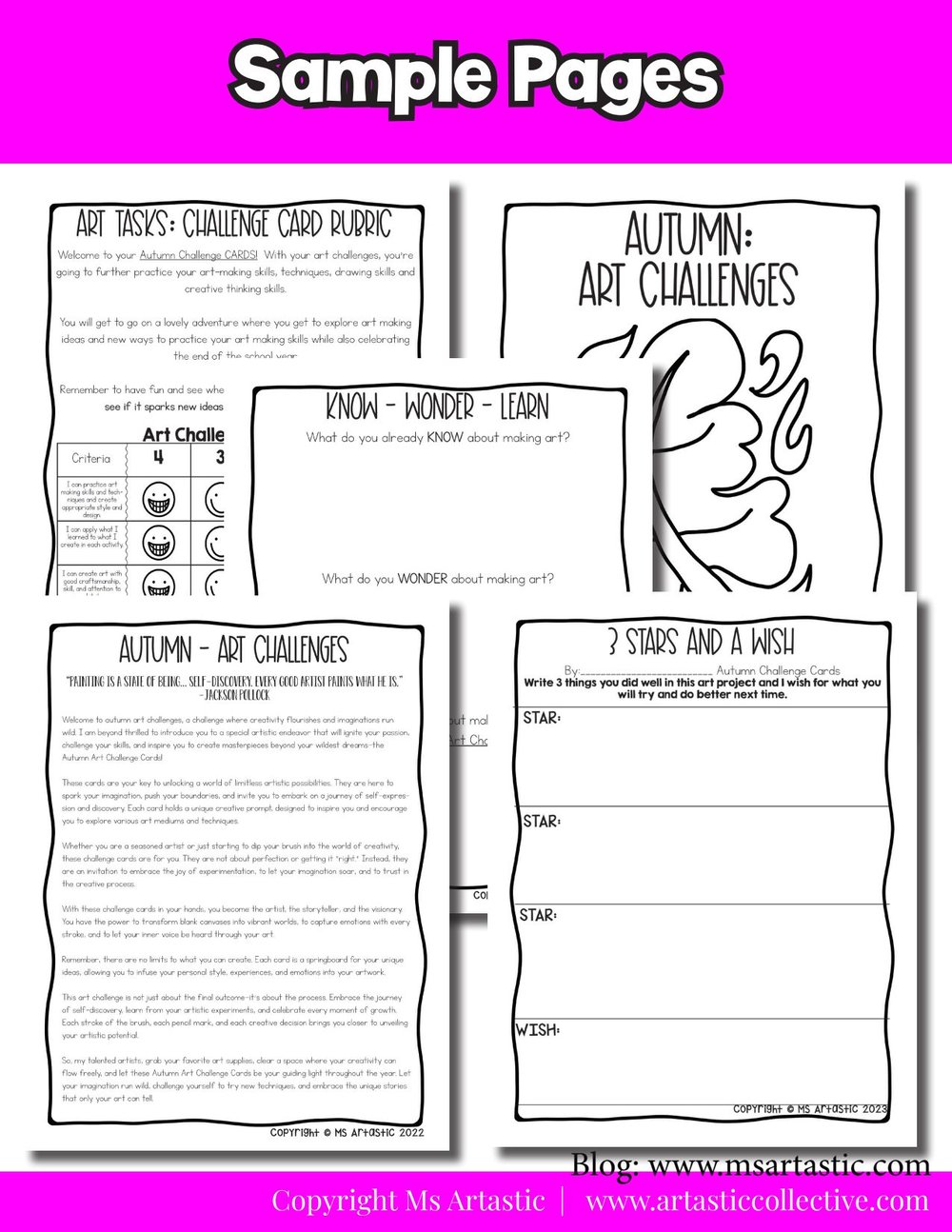 Autumn Art Lesson Drawing Prompts Fast Finishers Bell Ringers Challenge Cards – image 7