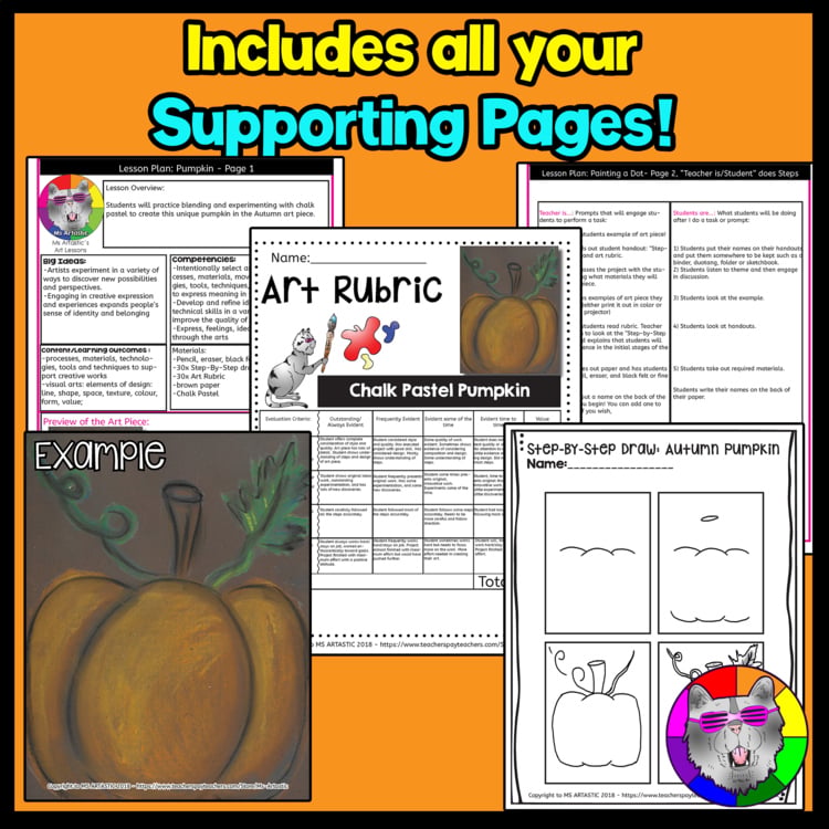Autumn Art Lesson Pastel Pumpkin Art Project Fall Art Activity Fall Pumpkin Art – image 2