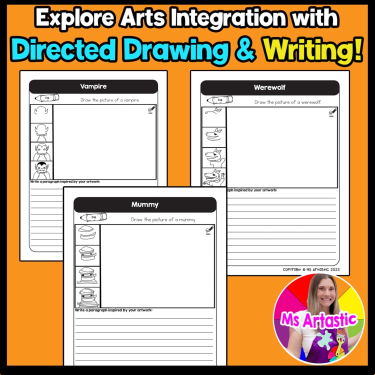 Halloween Writing Practice Directed Drawing Halloween Paragraph Writing and Draw – image 3