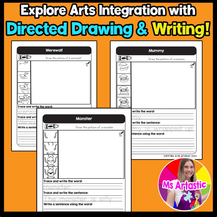 Halloween Writing Practice Directed Drawing Halloween Sentence Writing and Draw – image 3