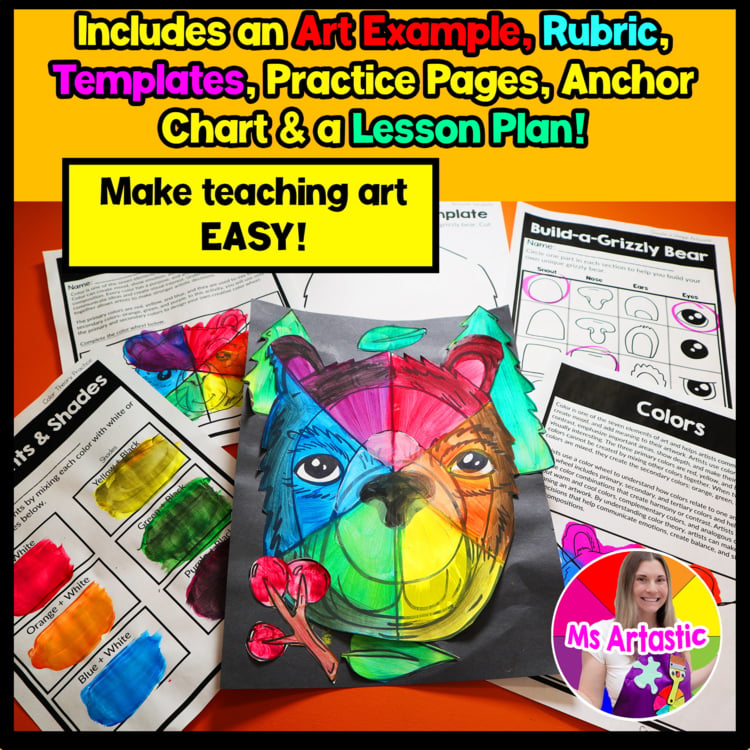 Color Wheel Art Lesson Element of Art Color 5th Grade Color Wheel Art Project – image 3