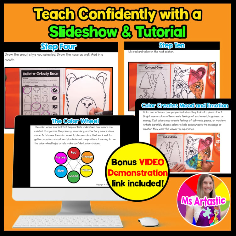 Color Wheel Art Lesson Element of Art Color 5th Grade Color Wheel Art Project – image 2