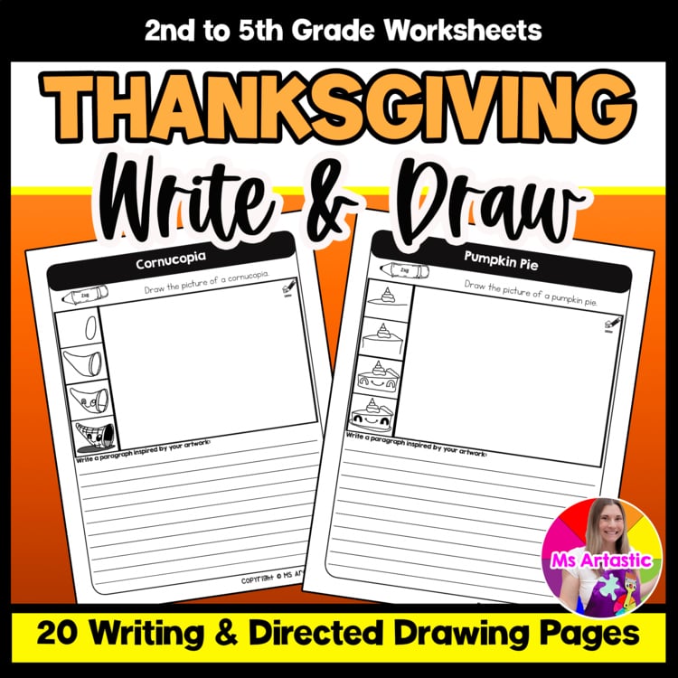 Thanksgiving Writing Practice Directed Drawing Fall Paragraph Writing and Draw