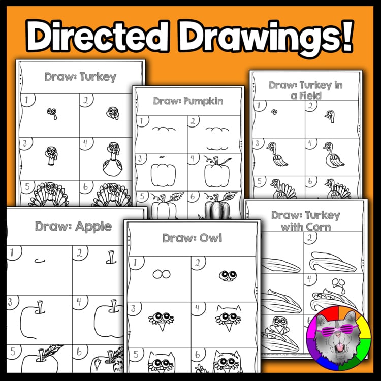 Thanksgiving Directed Drawing Art Activities Thanksgiving Worksheets Art Lessons – image 3