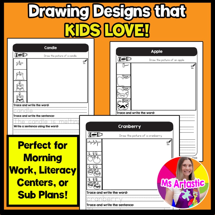 November Writing Practice Directed Drawing Fall Write and Draw Sentence Writing – image 4