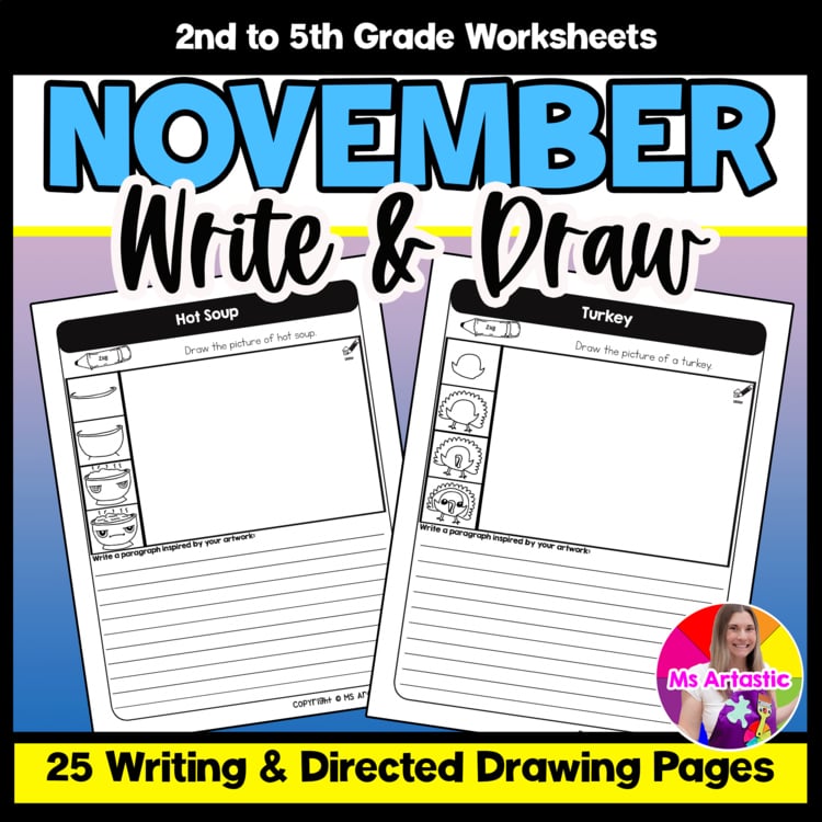 November Writing Practice Directed Drawing Fall Write and Draw Paragraph Writing