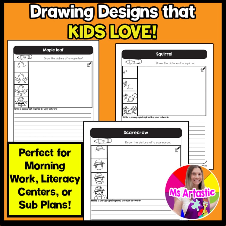 September Writing Practice Directed Drawing Fall Paragraph Writing and Draw – image 4