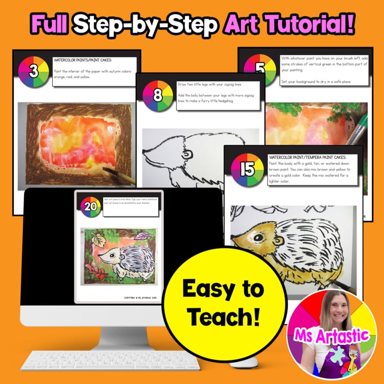 Art Project Autumn Hedgehog Art Project Fall Art Activity Elementary Activity – image 2