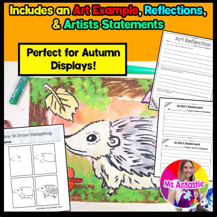 Art Project Autumn Hedgehog Art Project Fall Art Activity Elementary Activity – image 3