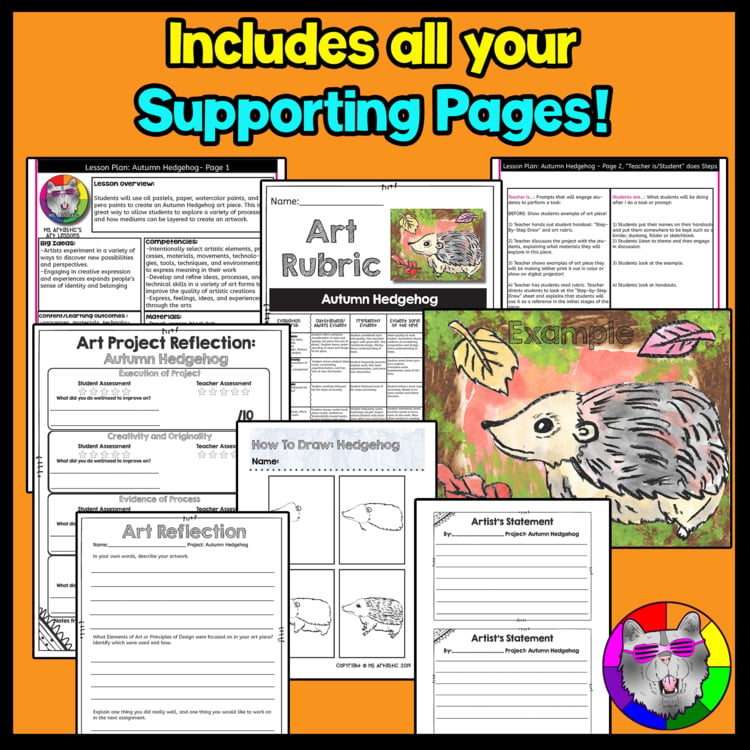 Art Project Autumn Hedgehog Art Project Fall Art Activity Elementary Activity – image 4