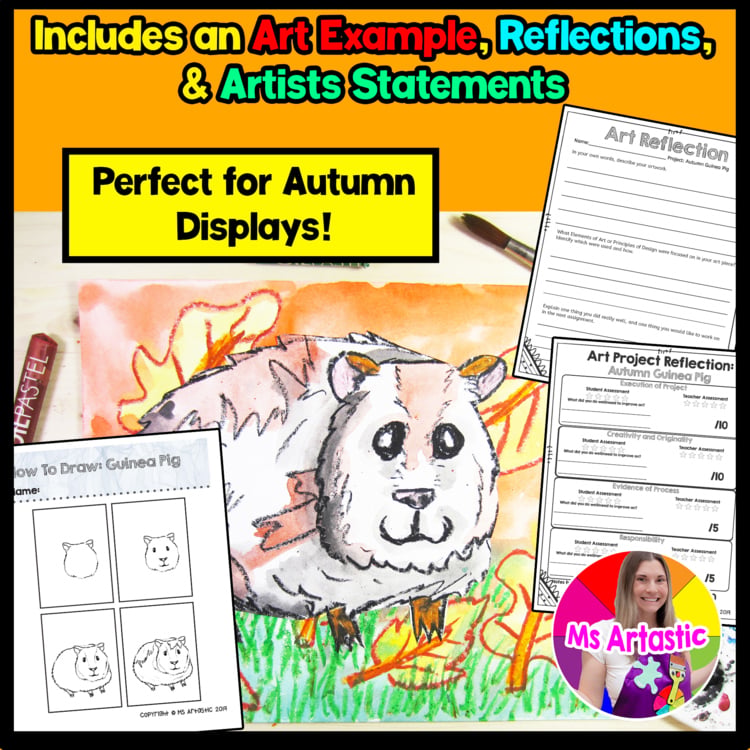 Autumn Art Lesson Guinea Pig Art Project Fall Art Activity Autumn Art Tutorial – image 3