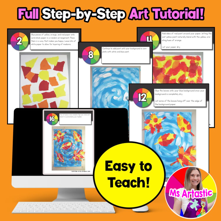 Autumn Art Lesson Leaf Art Project Fall Art Activity Autumn Leaves Art Project – image 2