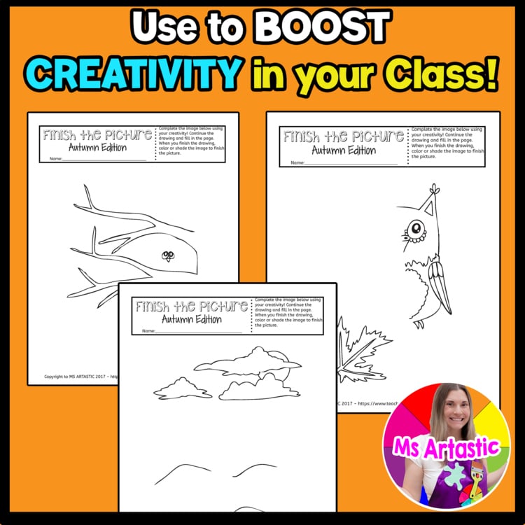 Autumn Art Activity Finish the Picture Fall Fast Finisher Creativity Challenges – image 4