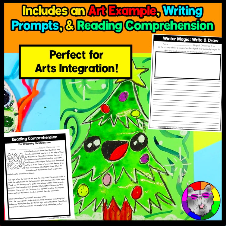 Christmas Art Lesson Christmas Tree Art Project Holiday Art Activity Craft – image 3
