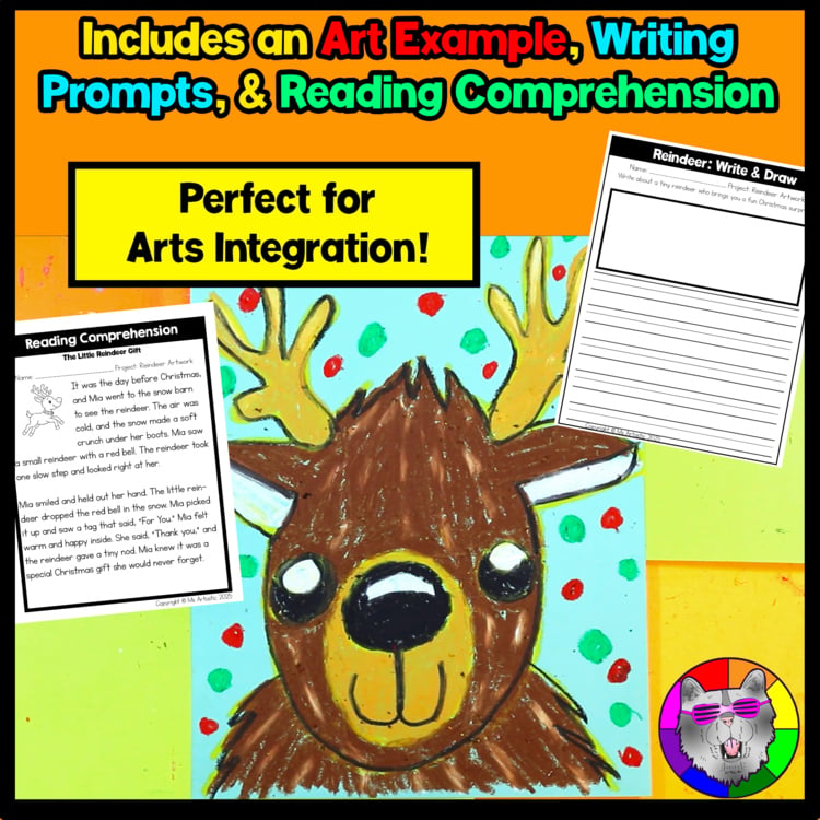 Christmas Art Project Reindeer Art Lesson Christmas Art Activity December Art – image 2