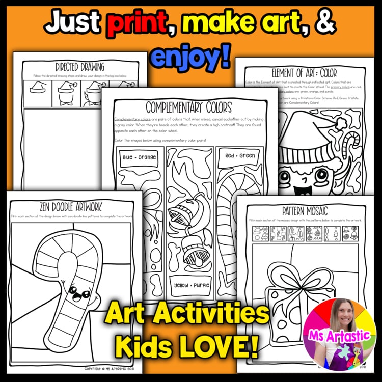 Christmas Activities Christmas Art Activities Christmas Art Lessons Sub Plans – image 2