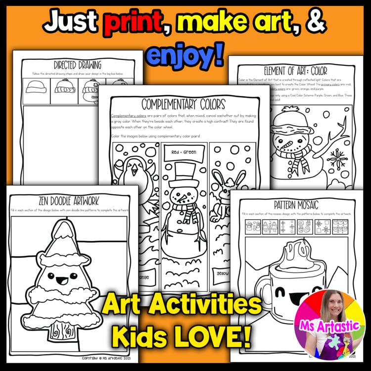 Winter Activities Winter Art Activities Winter Art Lessons Winter Sub Plans Art – image 2