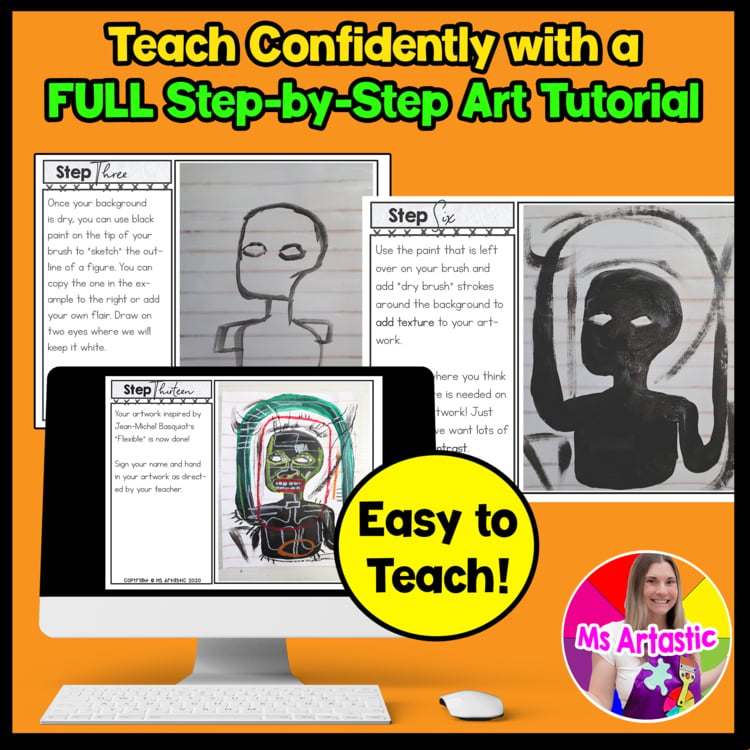 Basquiat Art Project Jean Michel Basquiat Art Lesson Black History Month Artwork – image 4