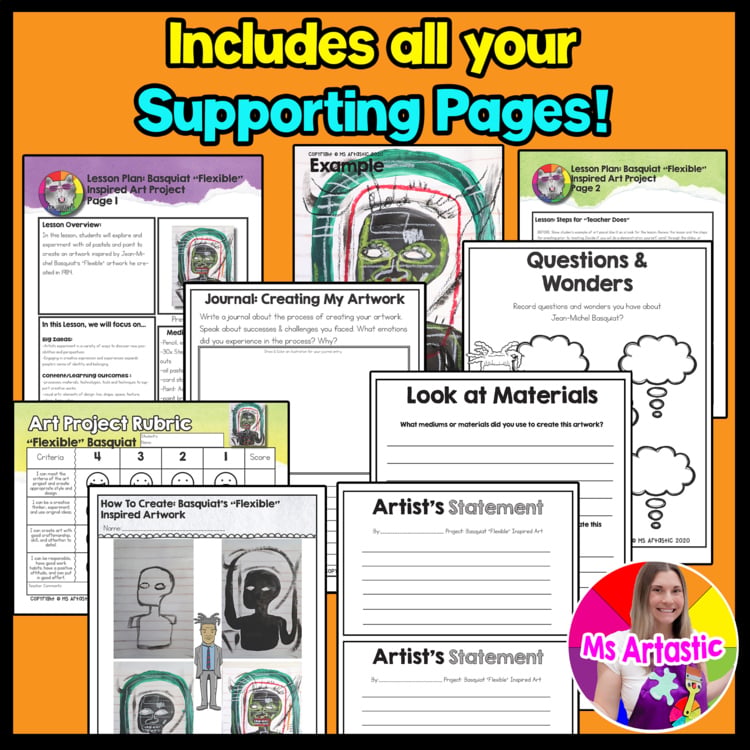 Basquiat Art Project Jean Michel Basquiat Art Lesson Black History Month Artwork – image 3