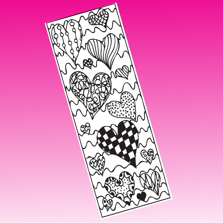 Valentine’s Day Bookmarks for Coloring & Activity – image 4