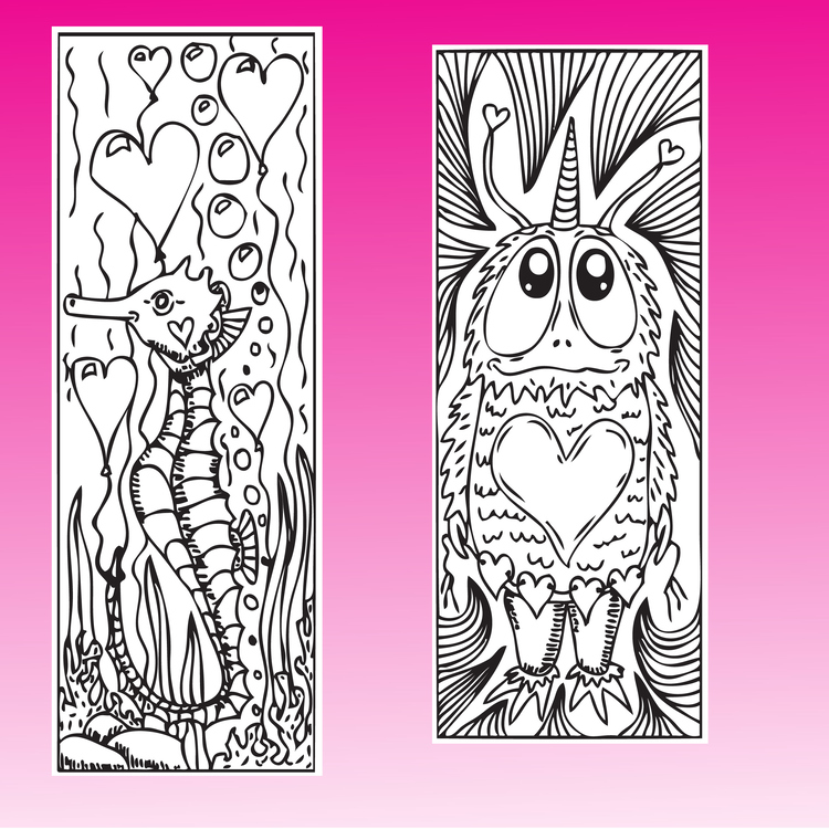 Valentine’s Day Bookmarks for Coloring & Activity – image 3