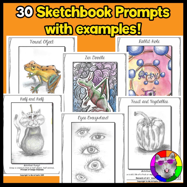 Middle School Sketchbook Art Lessons Projects Sketchbook Prompts Visual Journals – image 2