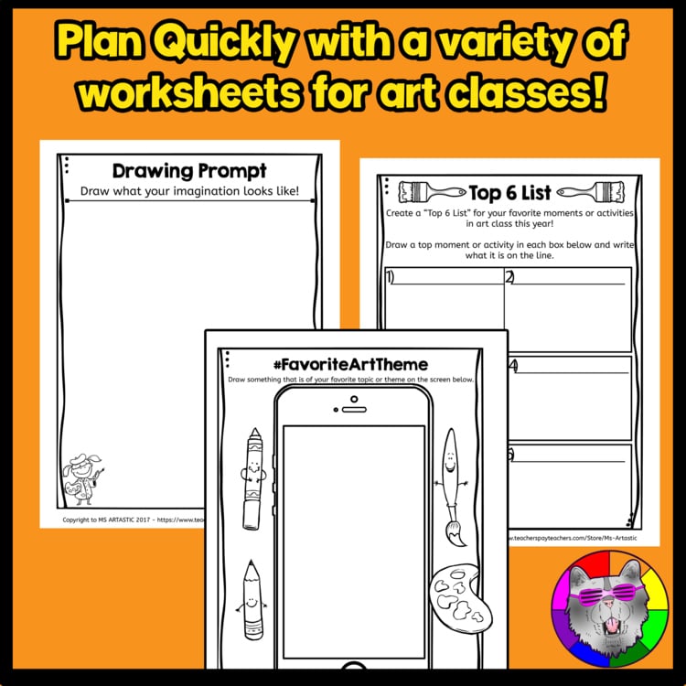 End of Year Art Class Reflections Worksheets Journal Activities Drawing Prompts – image 4