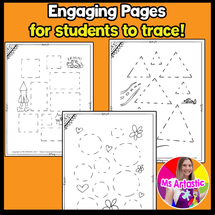 Trace Lines Worksheets Fine Motor Activities Pre K Kindergarten Pencil Control – image 3