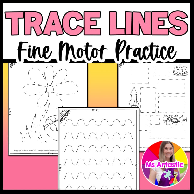 Trace Lines Worksheets Fine Motor Activities Pre K Kindergarten Pencil Control