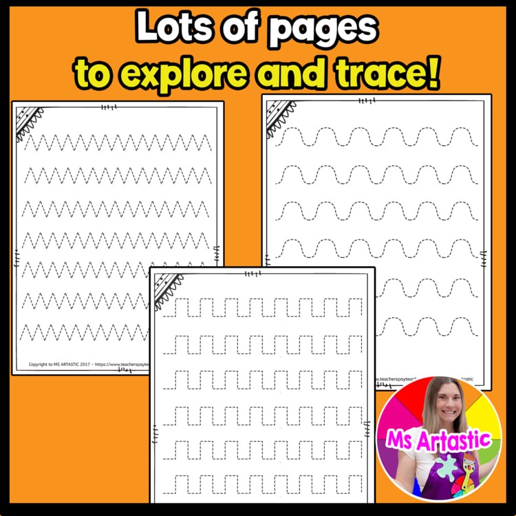 Trace Lines Worksheets Fine Motor Activities Pre K Kindergarten Pencil Control – image 4