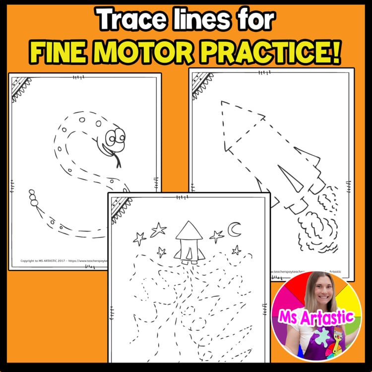 Trace Lines Worksheets Fine Motor Activities Pre K Kindergarten Pencil Control – image 2